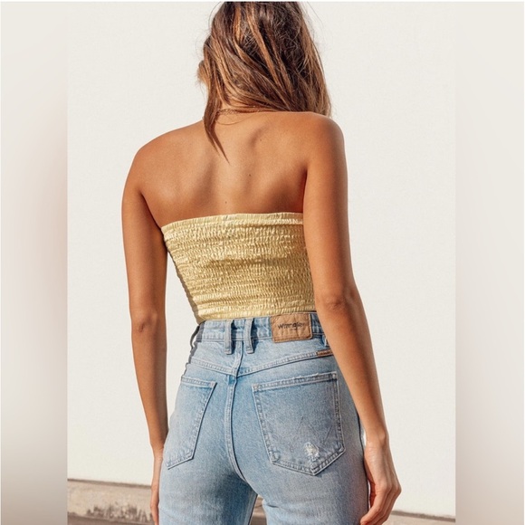 Princess Polly yellow satin corset. - Picture 10 of 13